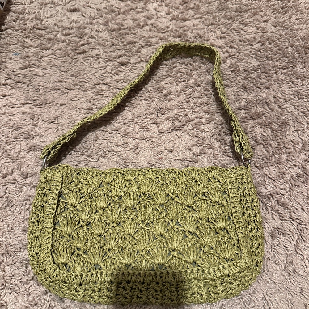 Forever 21 Green Crochet Shoulder Bag